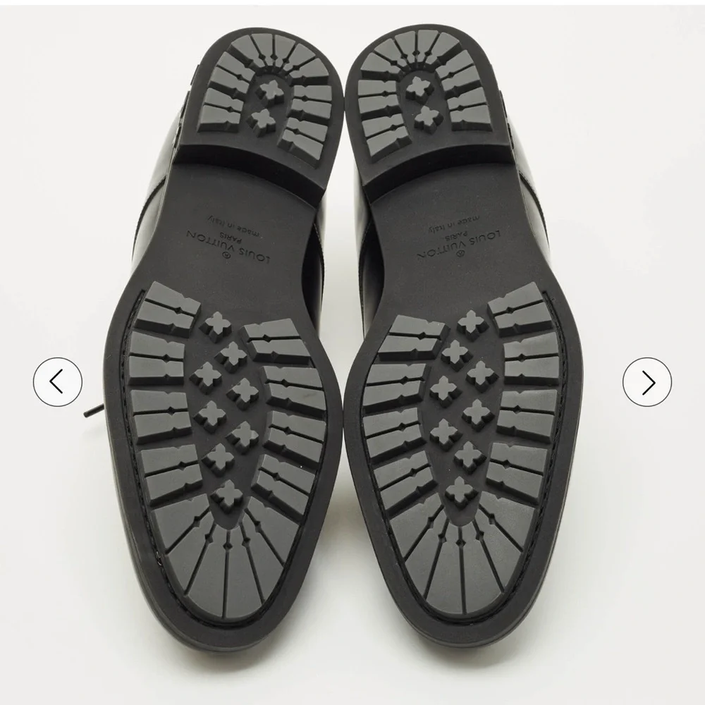 AUTHENTIC Louis Vuitton Black Leather Oxfords Sz 9.5